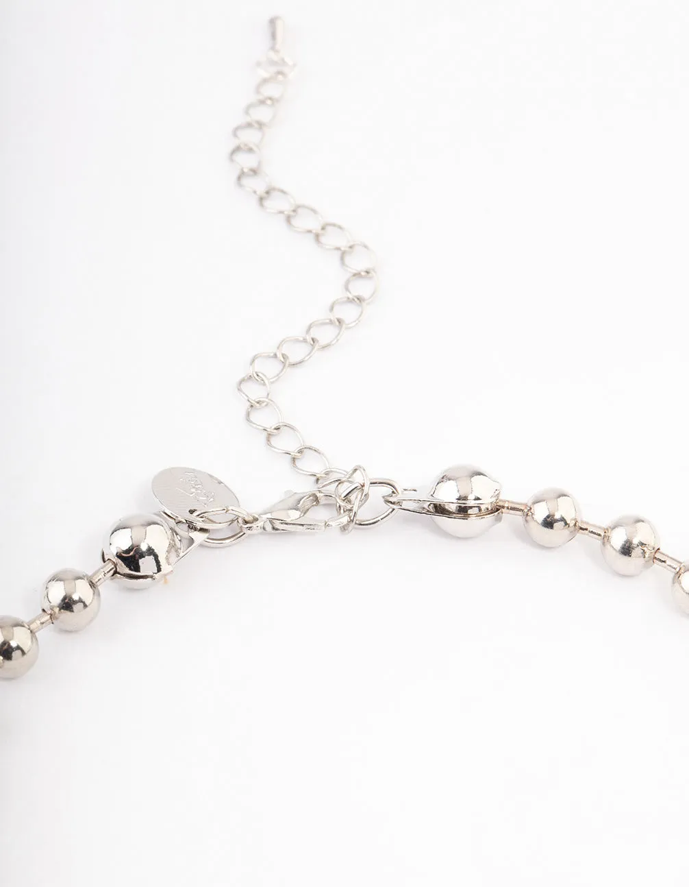 Rhodium Chunky Ball Chain Necklace