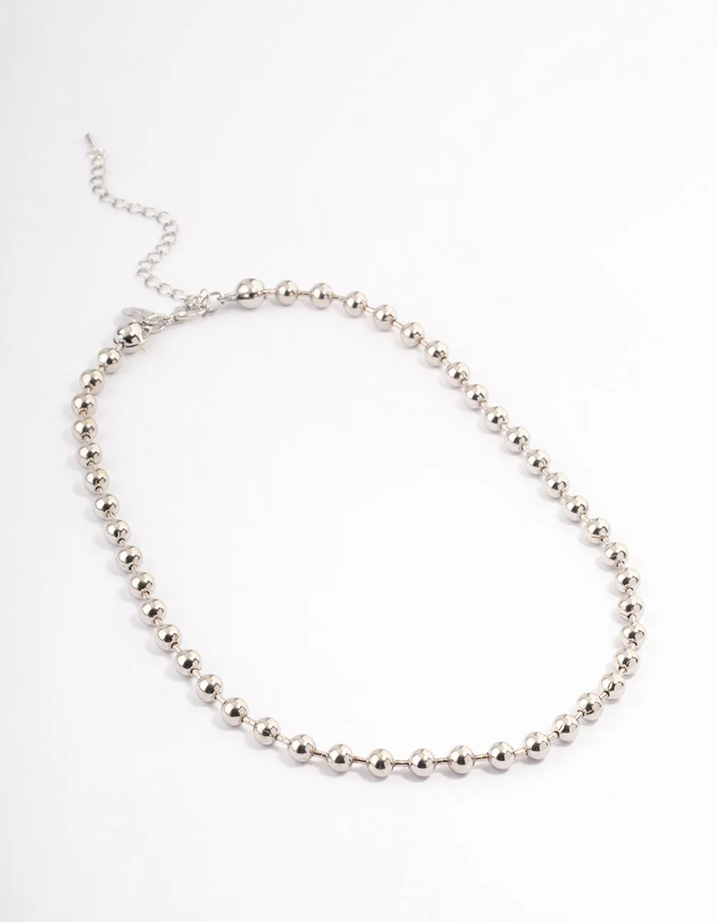 Rhodium Chunky Ball Chain Necklace