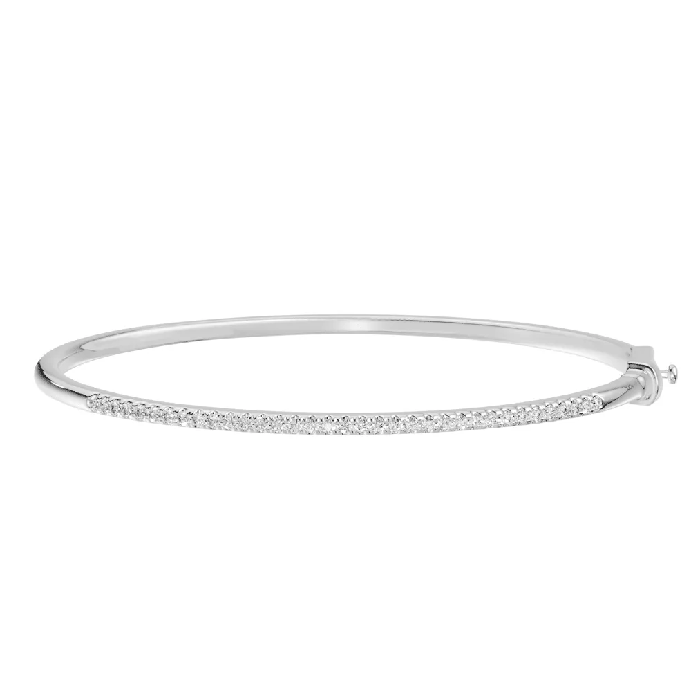 Ring and Bangle Set with 0.70ct of Laboratory Grown Diamonds in Sterling Silver and Platinum