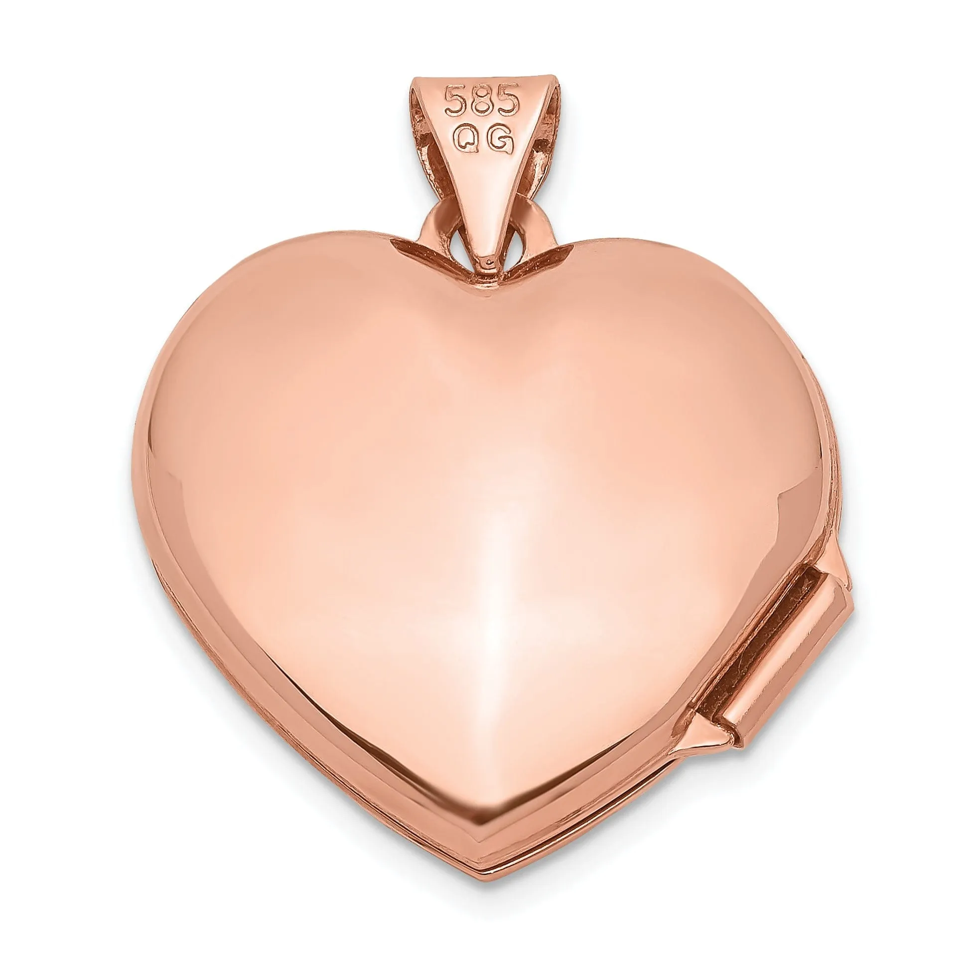 Rose Gold Domed Heart Locket