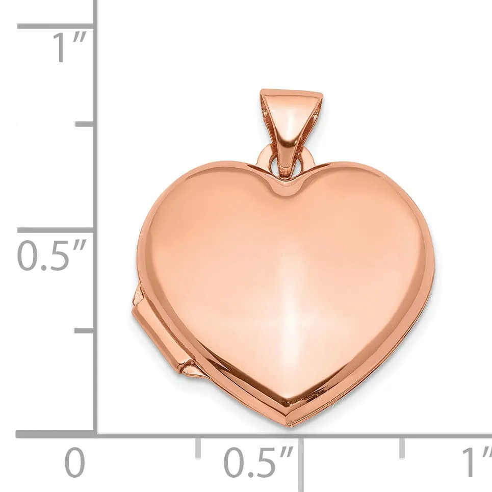 Rose Gold Domed Heart Locket