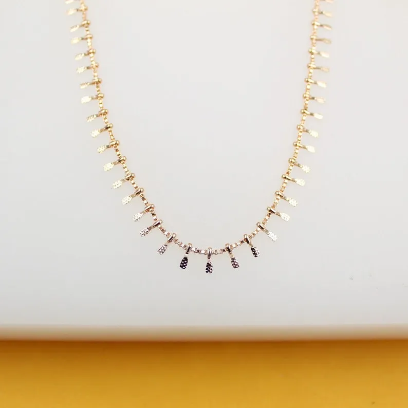 Rose Gold Filled Fringe Choker (G48)