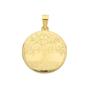 Round Tree Of Life Engraved Locket