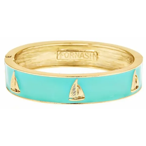 Sailboat Bangle Bracelet - Aqua