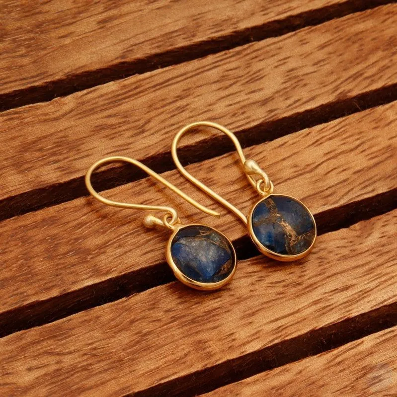 Sapphire Jade Mohave Copper Turquoise Earring