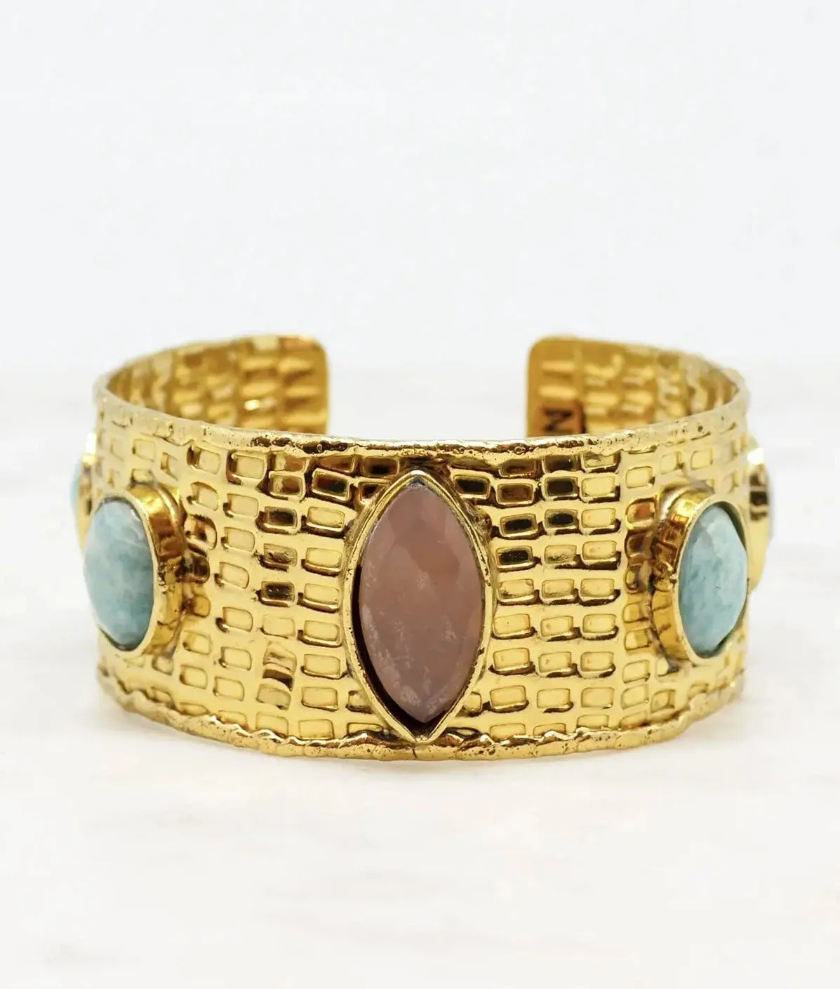 Semi-Precious Stone Women's Cuff Bracelet