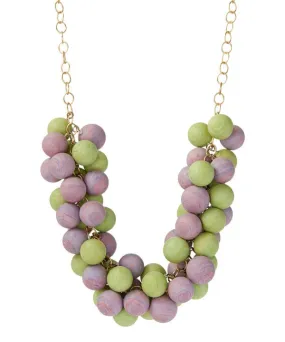 Sherbert Pastel Clustered Vintage Lucite Statement Necklace