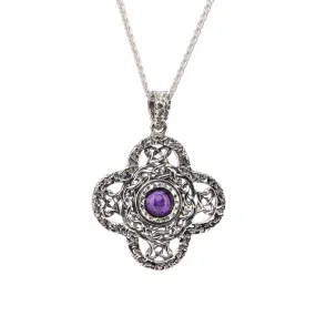 Silver Whirlpool Pendant - Amethyst