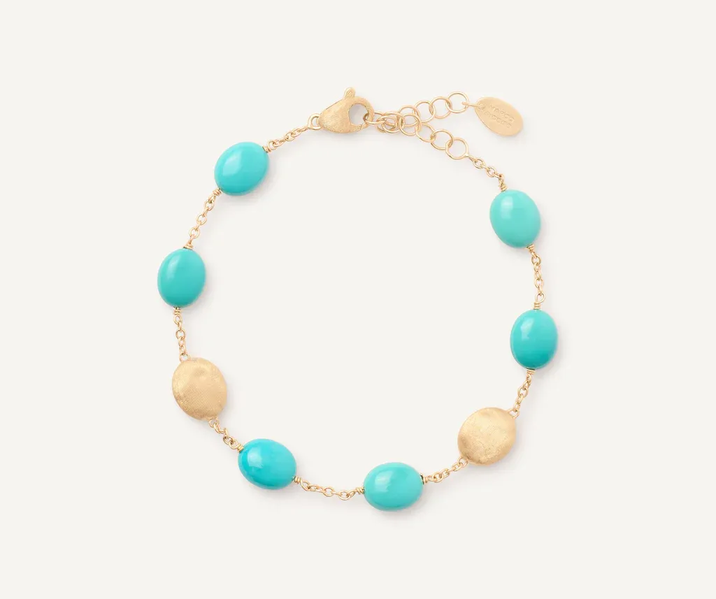 Siviglia Turquoise Stone Bracelet in 18K Yellow Gold