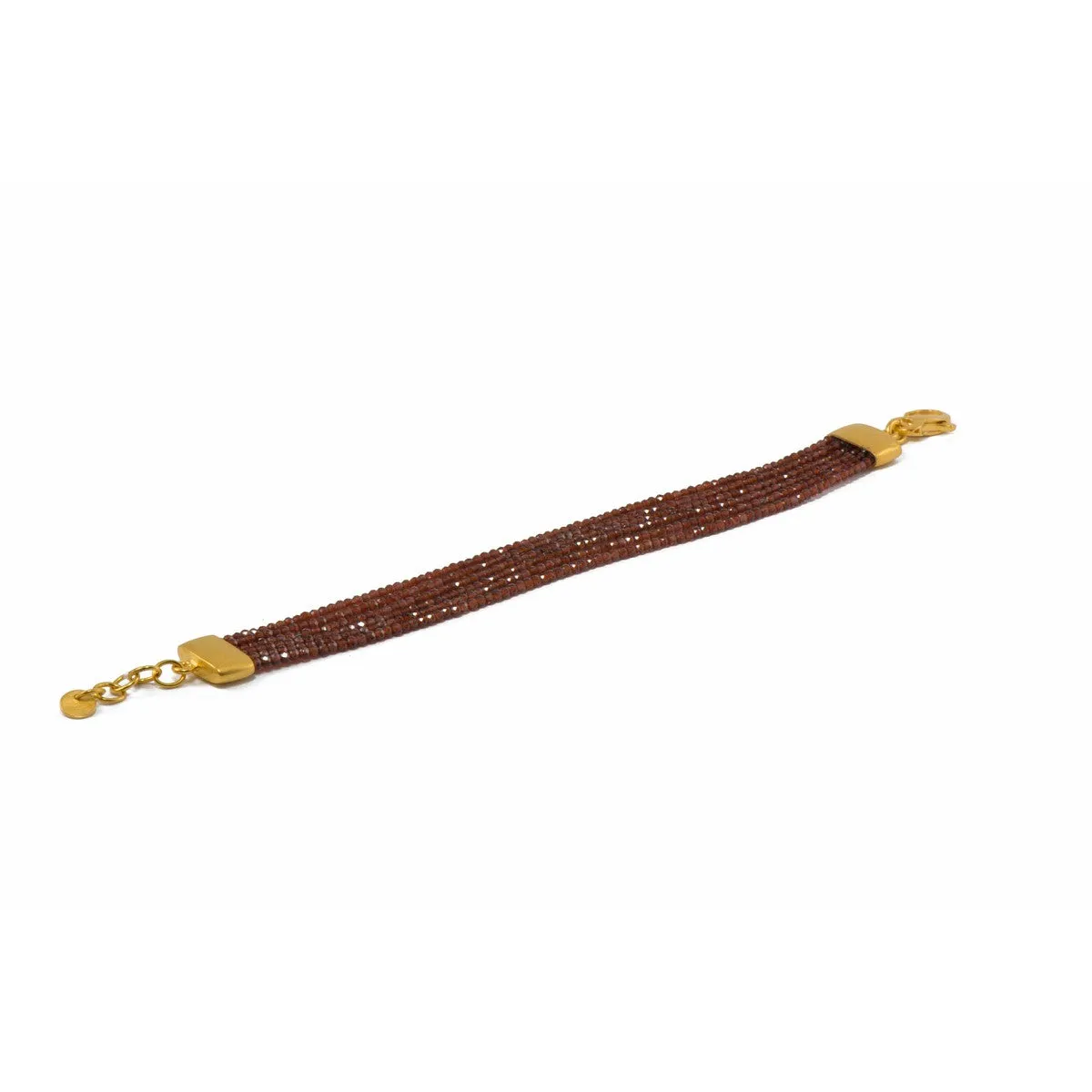 Six Strand & Garnet 24K Gold Vermeil Bracelet