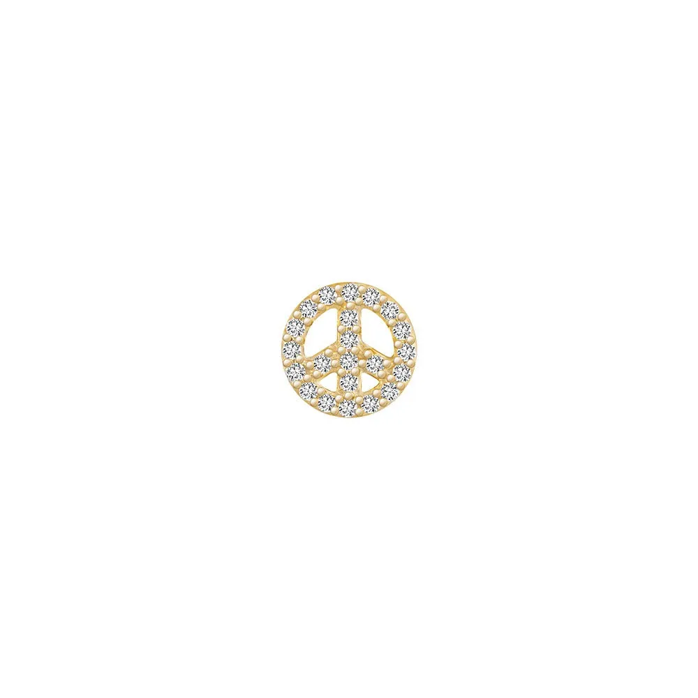 SKINNY SILVER PEACE CHARM (YELLOW)