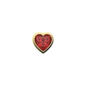 SKINNY SILVER RED HEART CHARM (YELLOW)