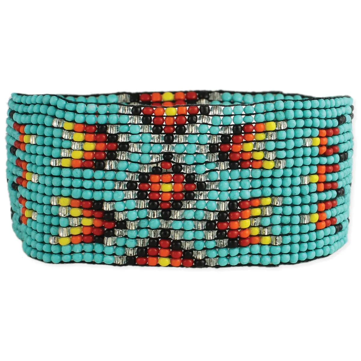 Southwest Print Beaded Stretch Bracelet