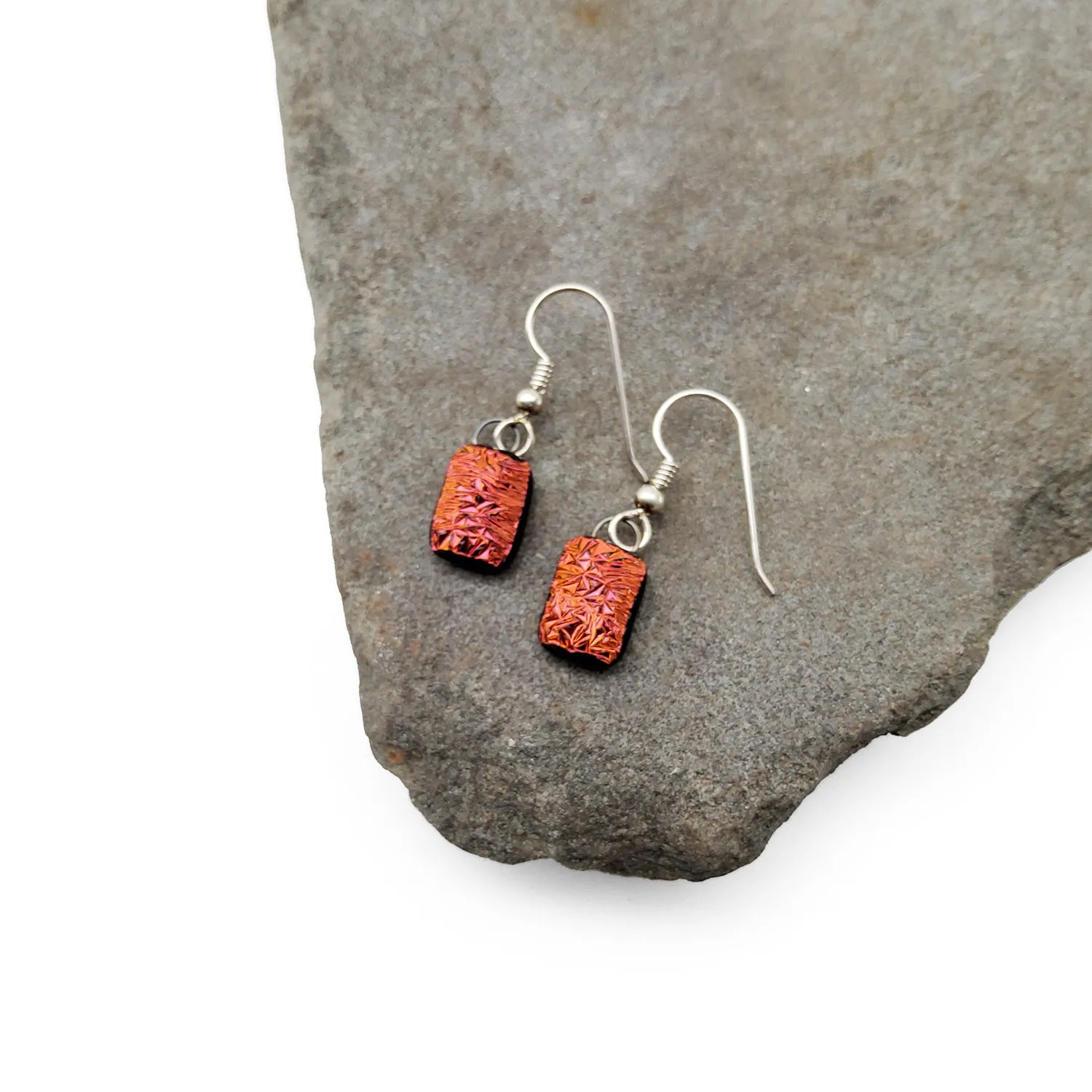 Sparkling Red Glass Earrings