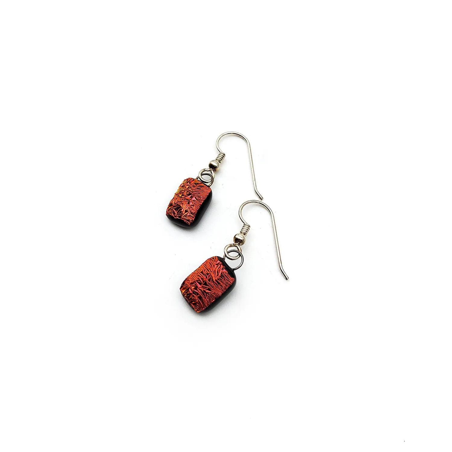 Sparkling Red Glass Earrings