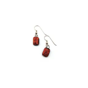 Sparkling Red Glass Earrings