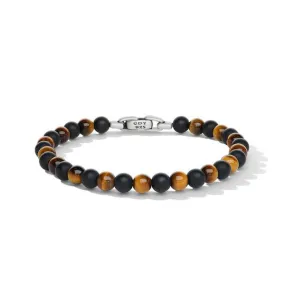 Spiritual Beads Alternating Bracelet with Black Onyx & Tiger's Eye, Size Medium