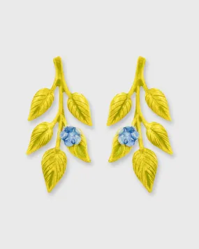 Spring Garden Earrings in Bluish-Green/Brass