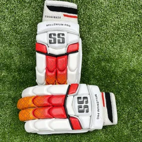 SS Millenium Pro Junior/Youth Cricket Batting Gloves Red/Orange