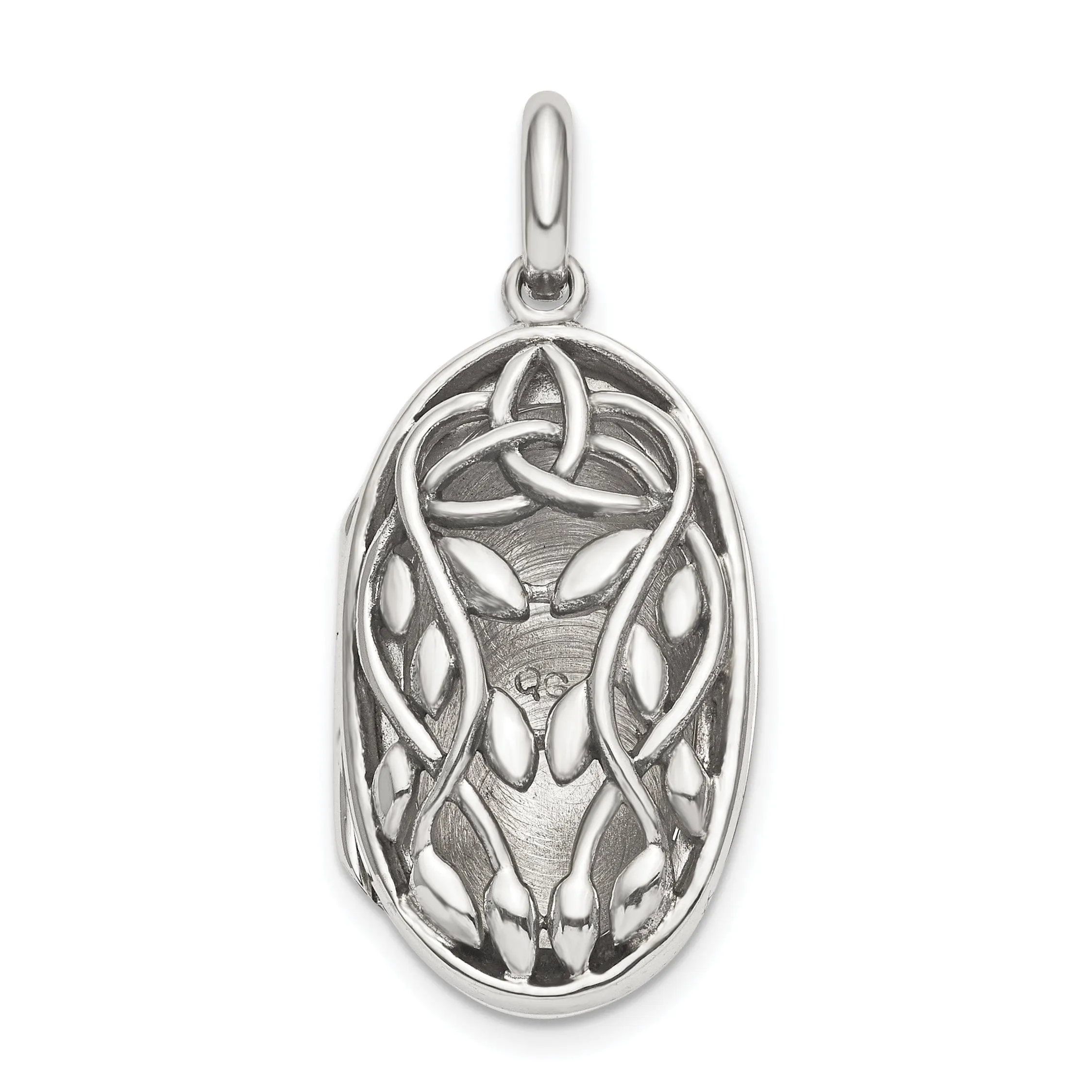 Sterling Silver Antiqued Filigree Locket Pendant