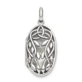 Sterling Silver Antiqued Filigree Locket Pendant