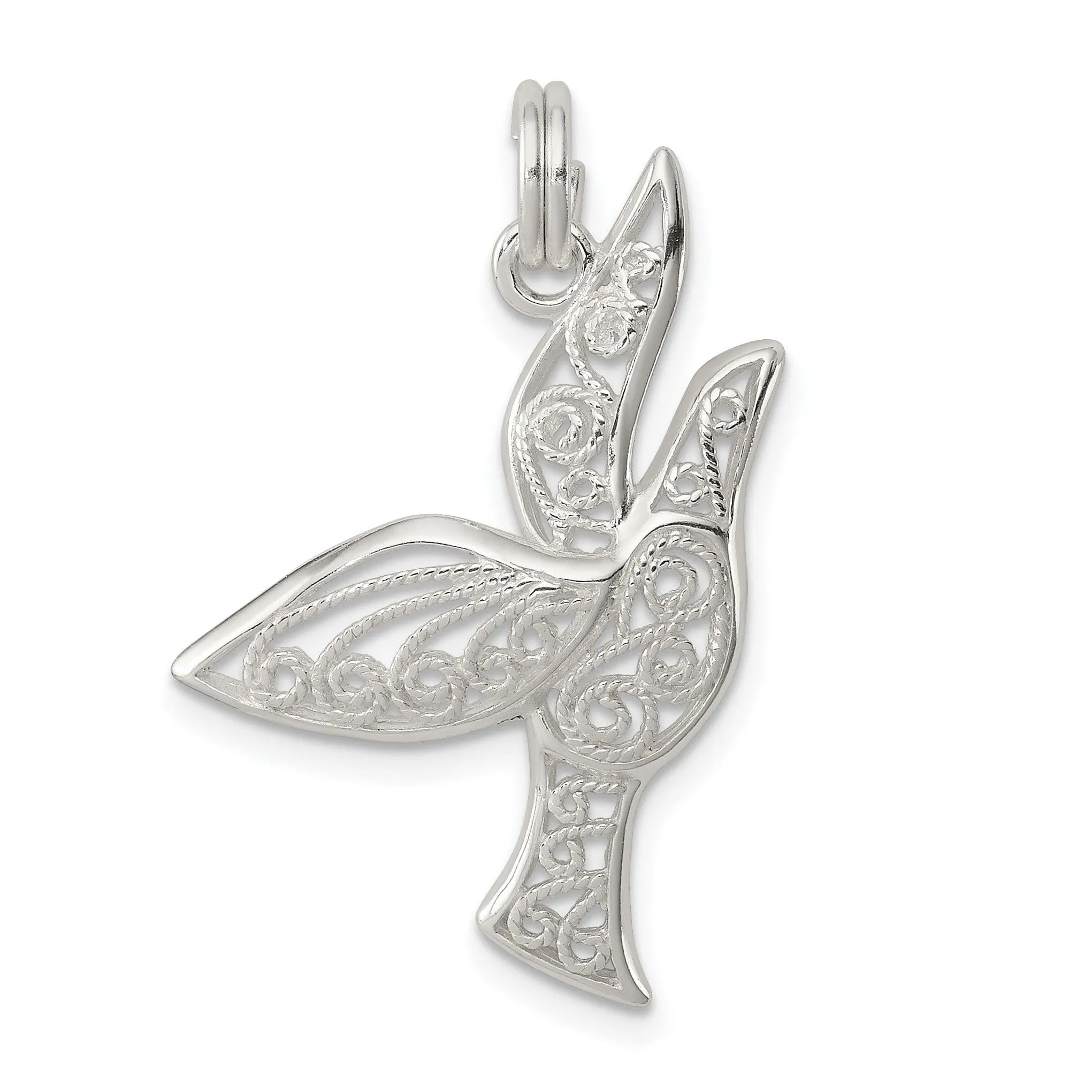 Sterling Silver Filigree Holy Spirit Charm