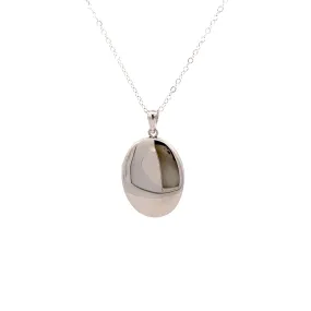 Sterling Silver Oval Memorial Pendant