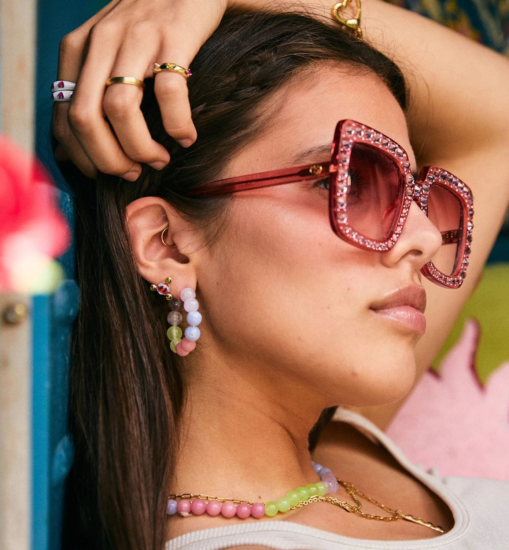 Summertime Blues Hoop Earrings