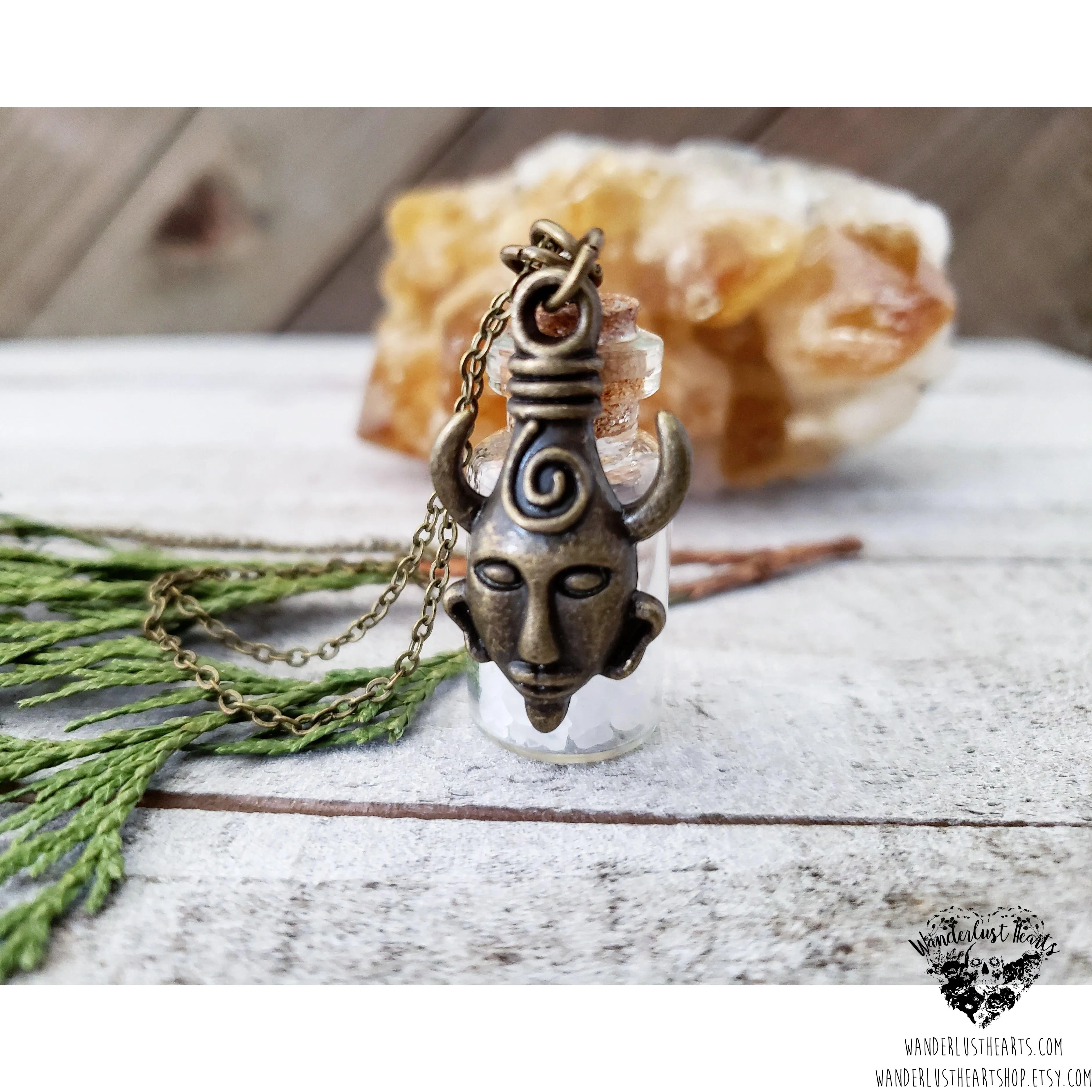 Supernatural salt vial amulet necklace