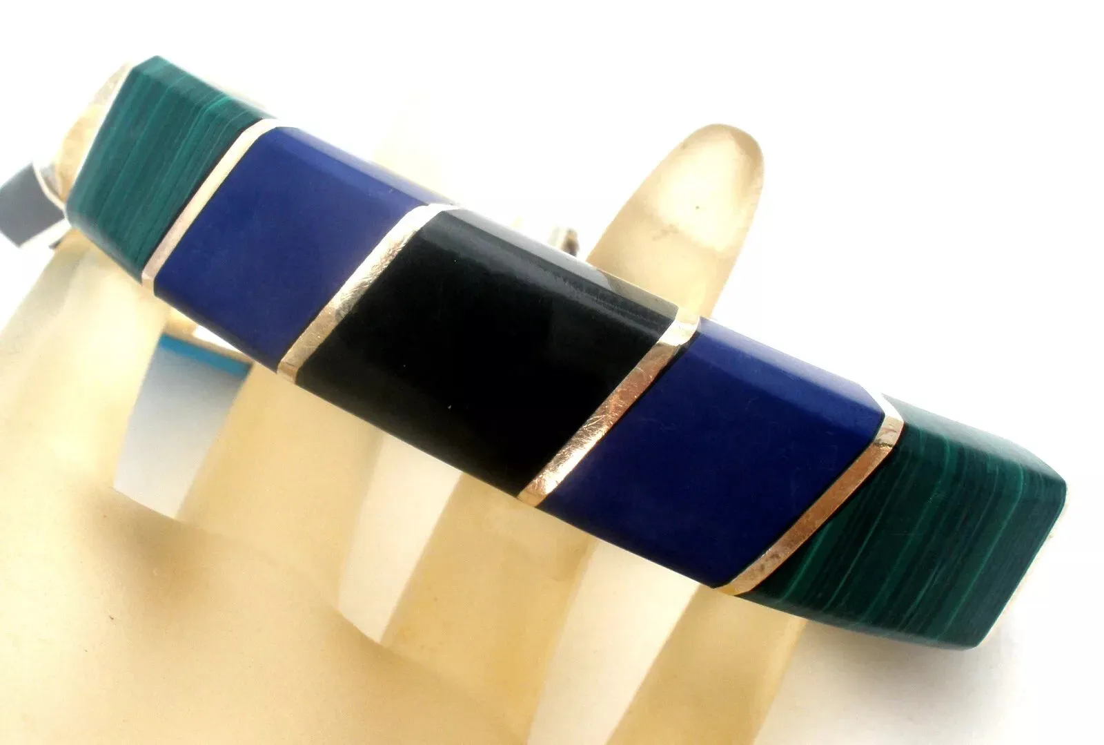 Taxco Bracelet Black Onyx Lapis Malachite Vintage