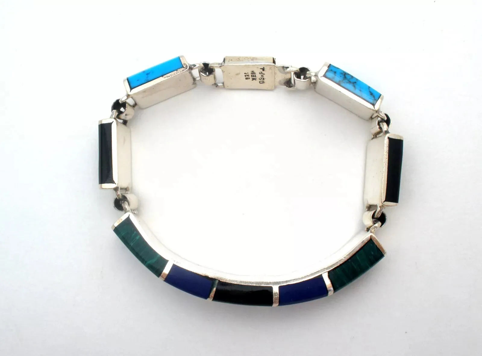 Taxco Bracelet Black Onyx Lapis Malachite Vintage