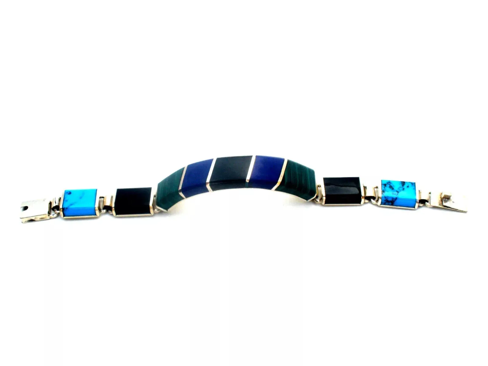 Taxco Bracelet Black Onyx Lapis Malachite Vintage