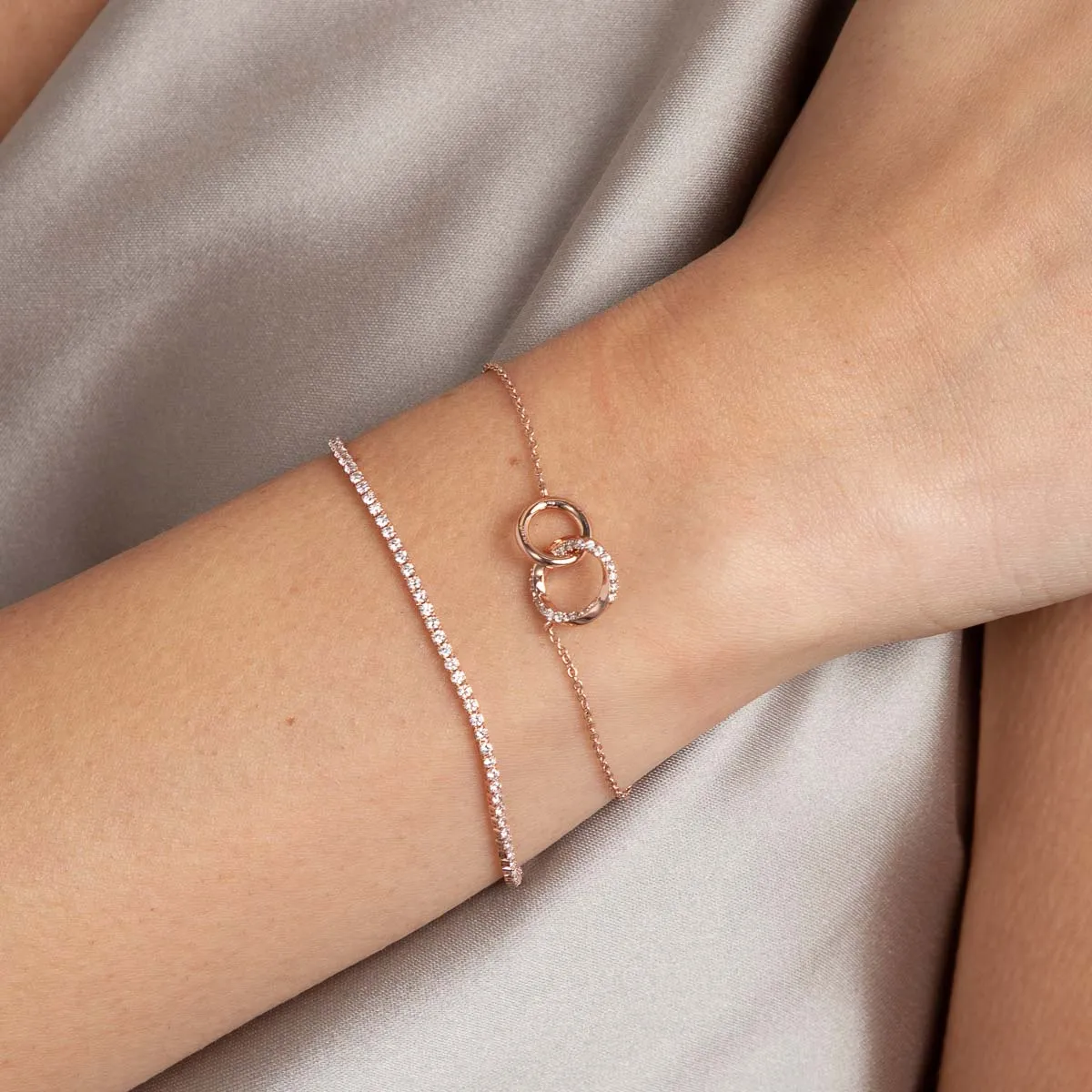 Tennis Chain Bracelet in Rose Gold