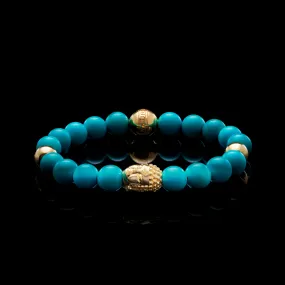 The Azuro Zen - Gold Buddha Bracelet with Turquoise