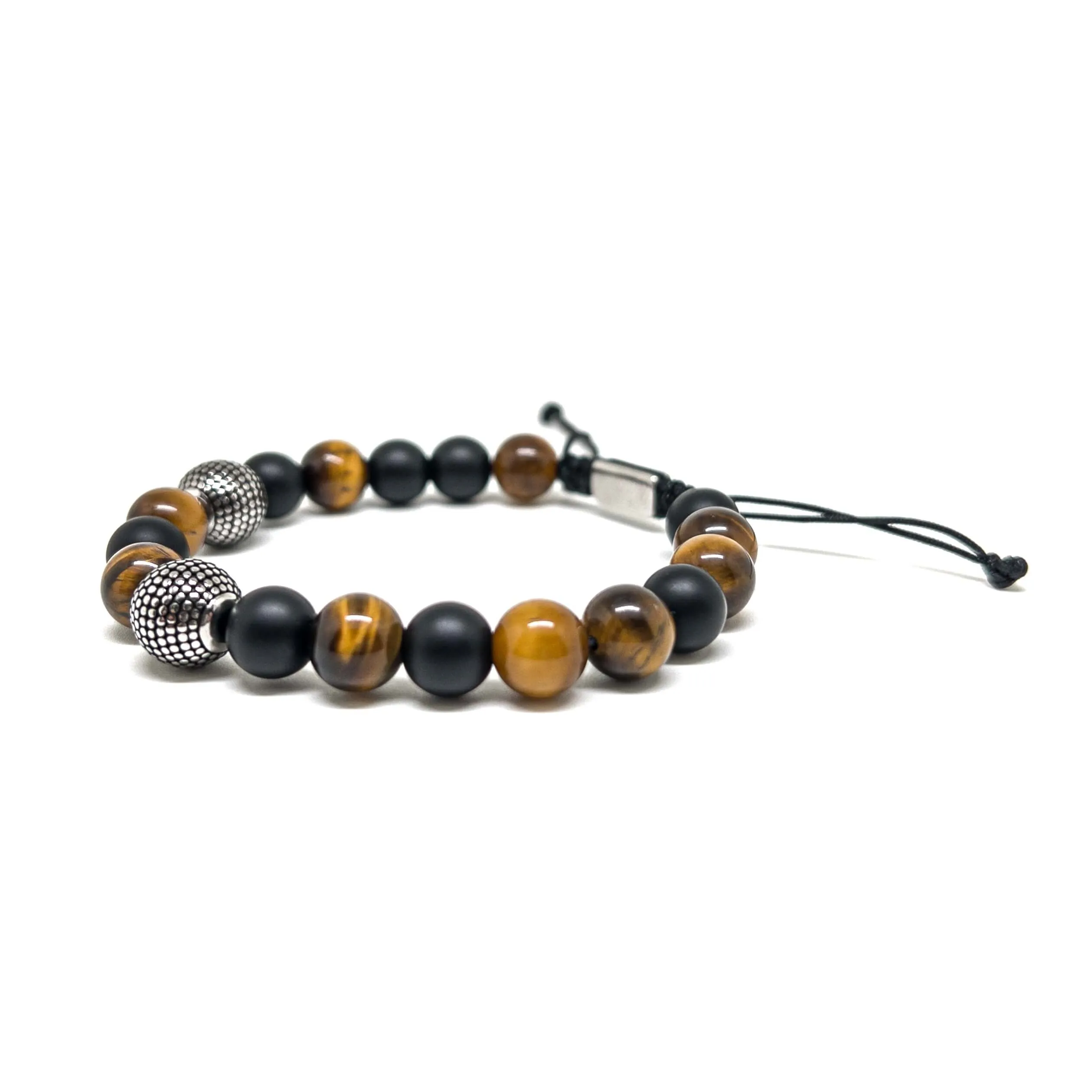 The Black and Brown Tiger eye Cyl bracelet