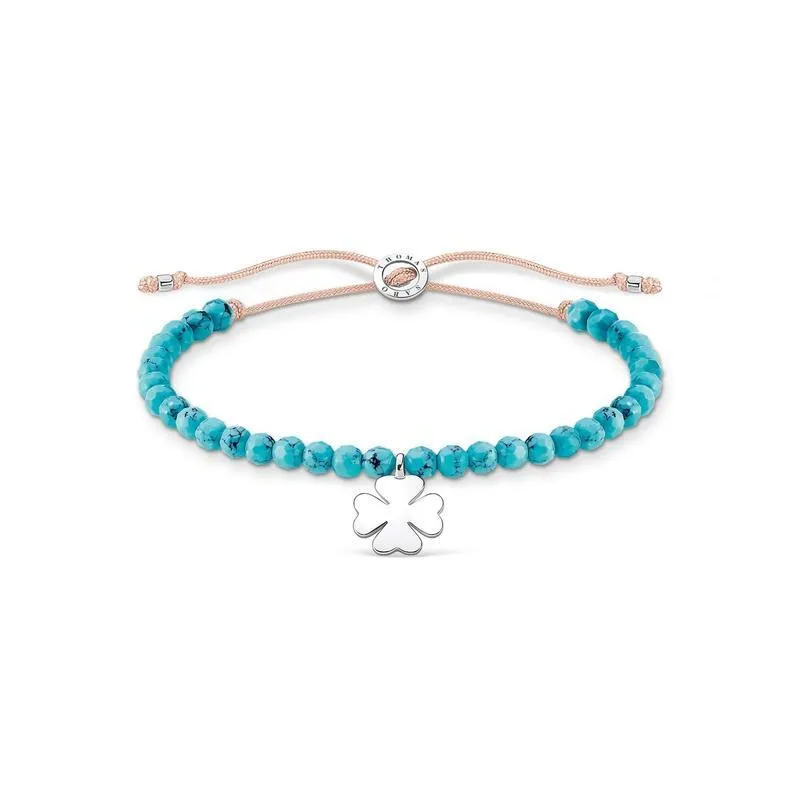 Thomas Sabo Bracelet turquoise pearls with cloverleaf