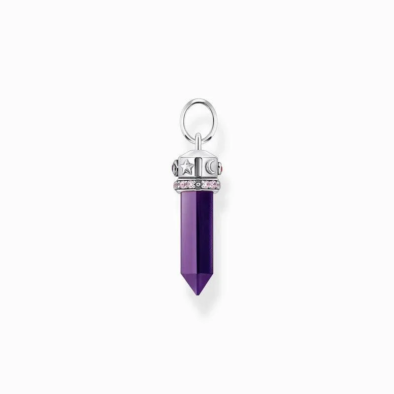 Thomas Sabo Silver Blackened pendant with Imitation Amethyst