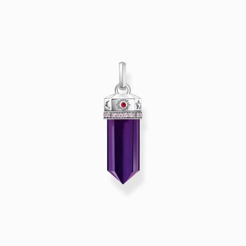 Thomas Sabo Silver Blackened pendant with Imitation Amethyst