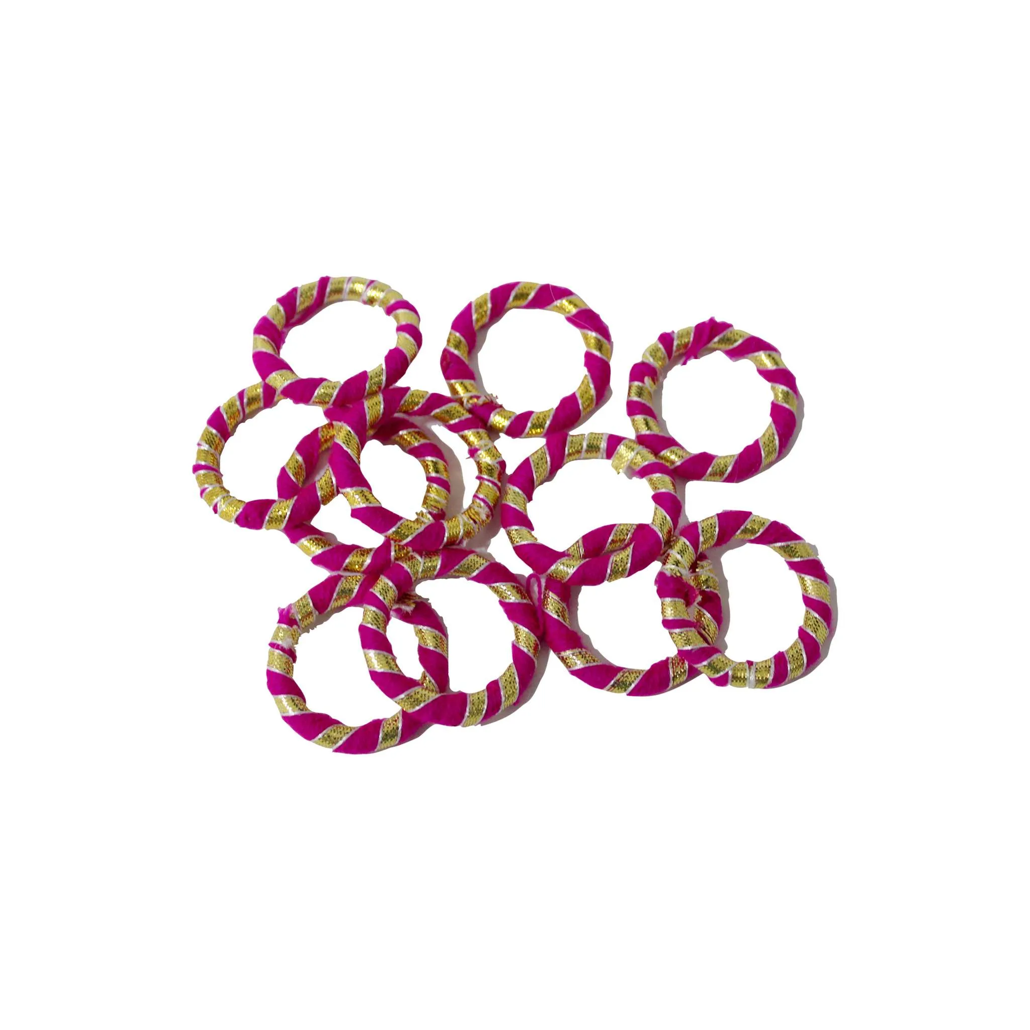 Threaded Round Bangle with Gota for Craft Rakhi Packing or Decoration, Medium - 11552