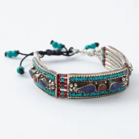 Tibetan Ethnic Bracelet with Turquoise Base