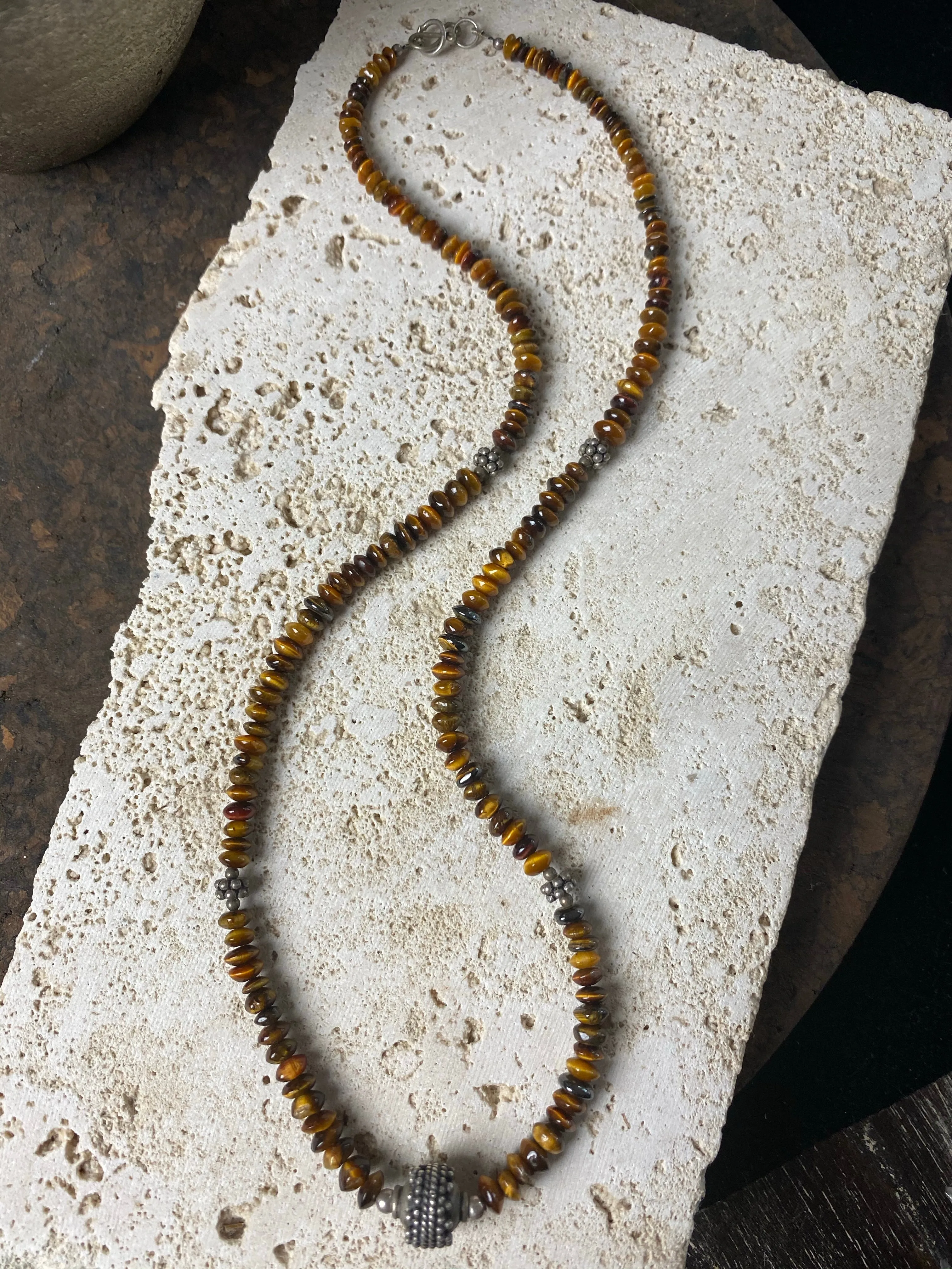 Tigers Eye Silver Necklace