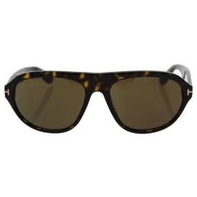 TOM FORD Mens TF0397 Ivan Sunglasses 01N Shiny Black, Green