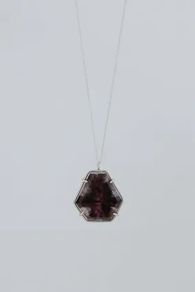 Trapiche Amethyst Slice Necklace - Sterling Silver