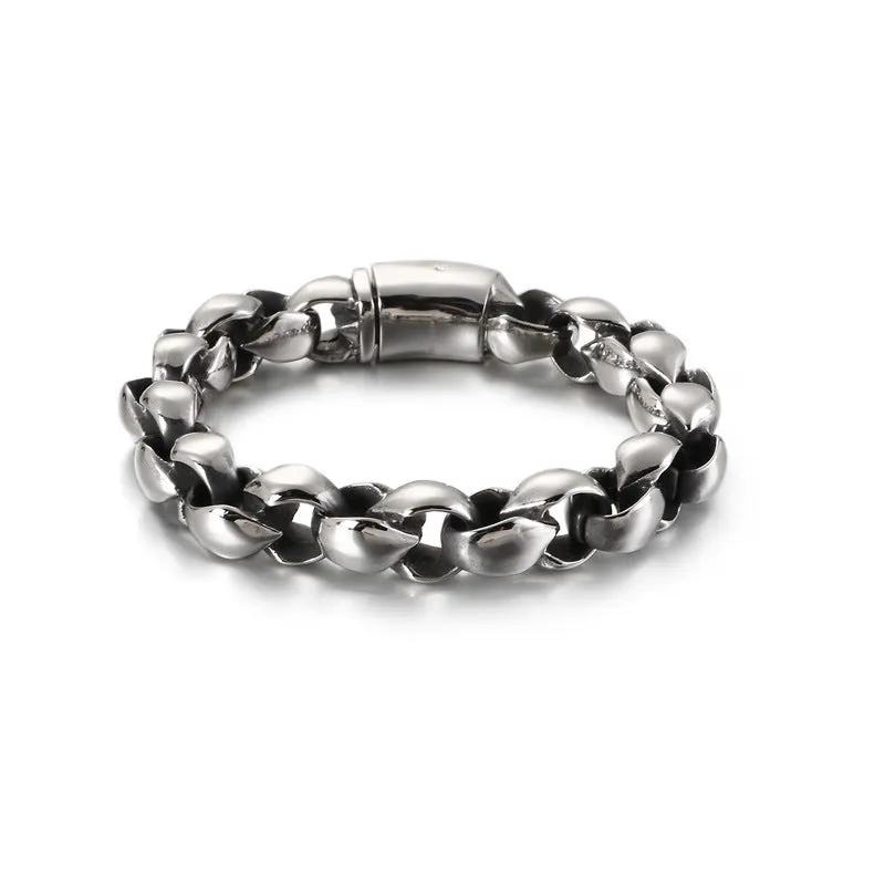 Trendy Titanium Steel Men's Bracelet with Cross Design