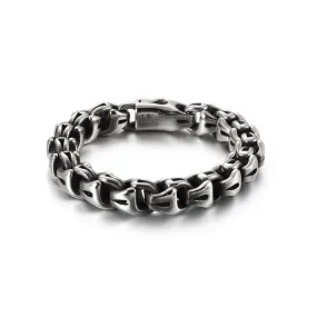 Trendy Titanium Steel Men's Bracelet with Cross Design