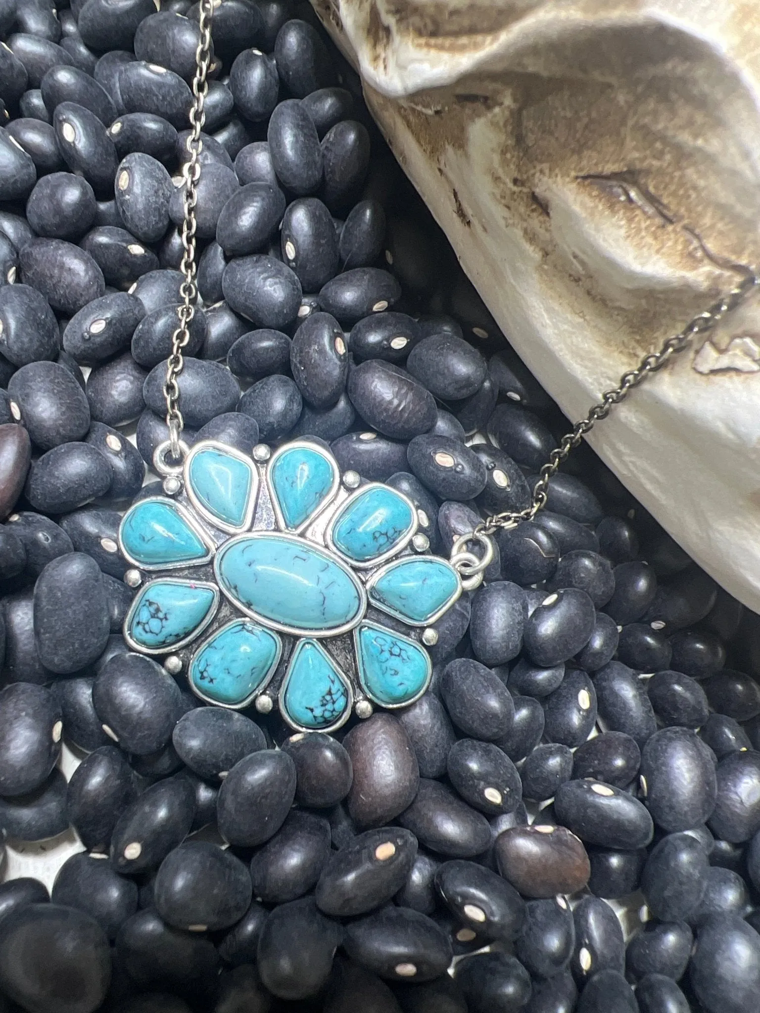 Turquoise Squash Blossom Choker