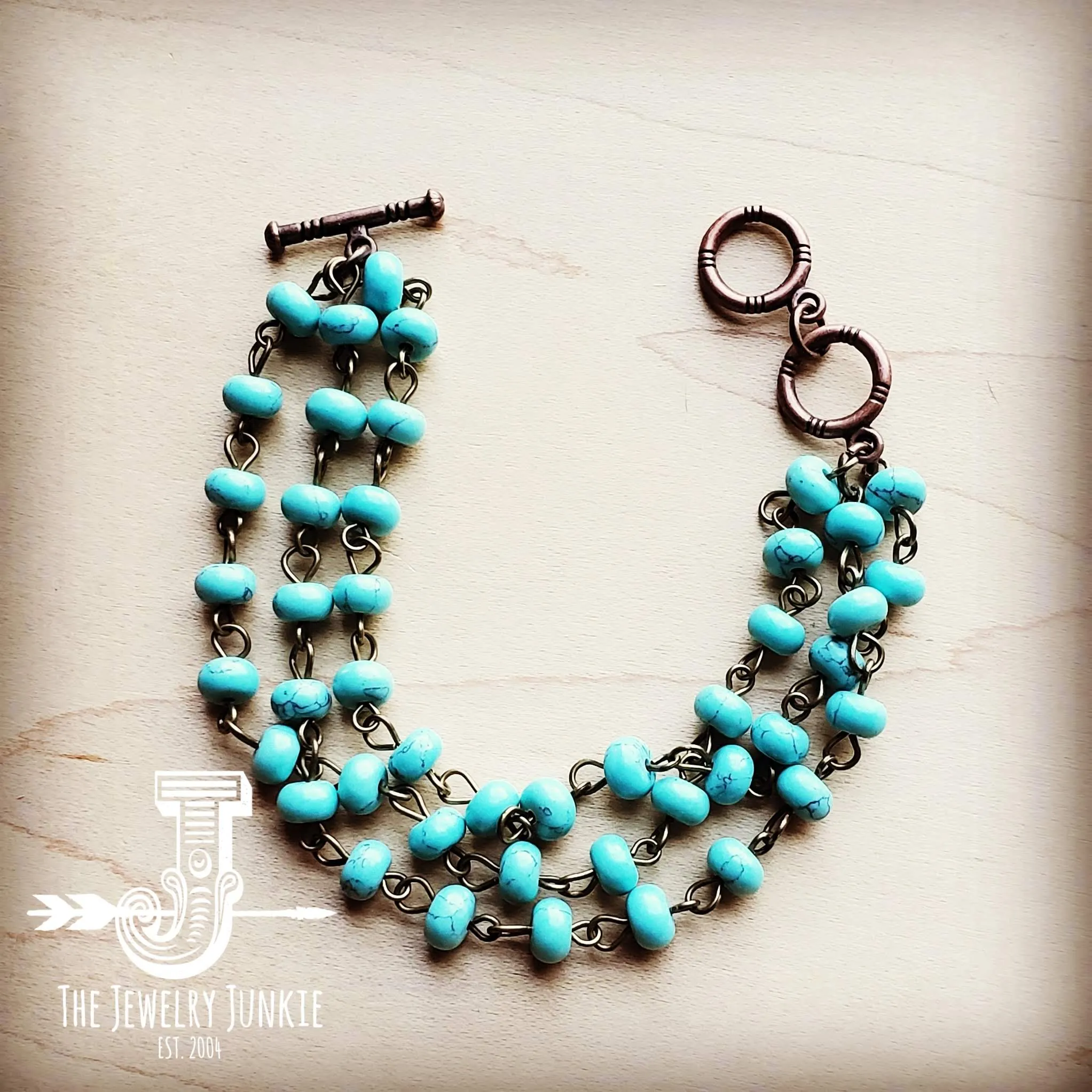 Turquoise Triple Strand Bracelet 804j