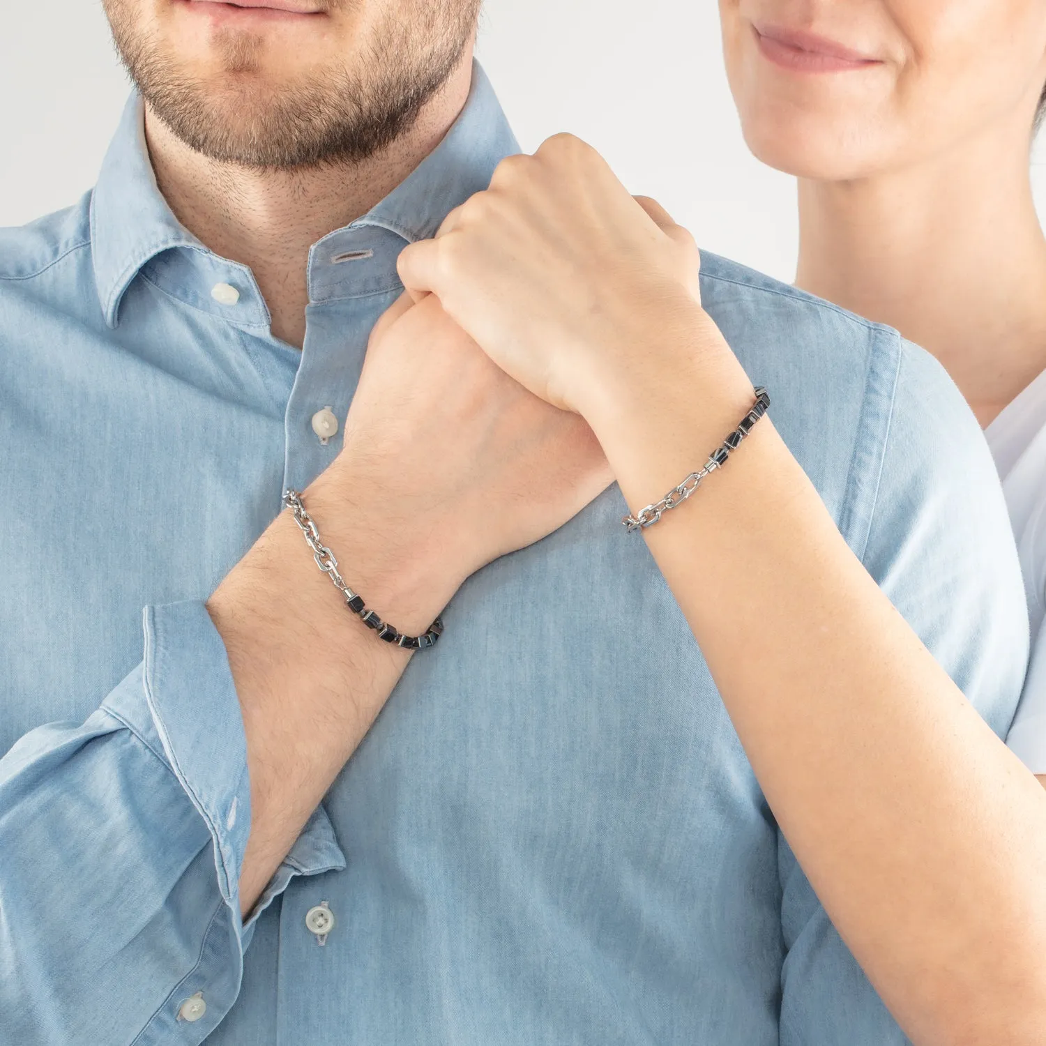 Unisex bracelet Fusion link chain black