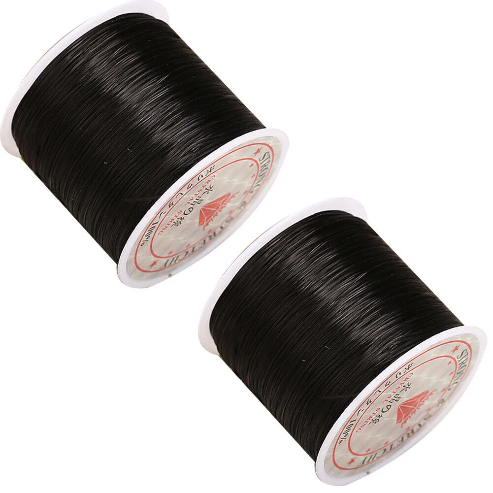 US 1-2 0.5mm Flat Elastic Stretch String Jewelry Making DIY Bracelet Cord Thread