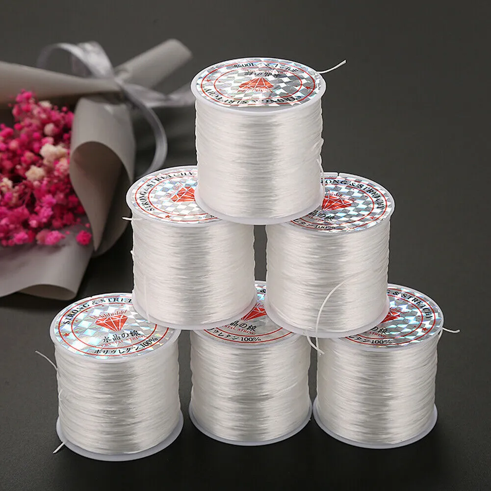 US 1-2 0.5mm Flat Elastic Stretch String Jewelry Making DIY Bracelet Cord Thread